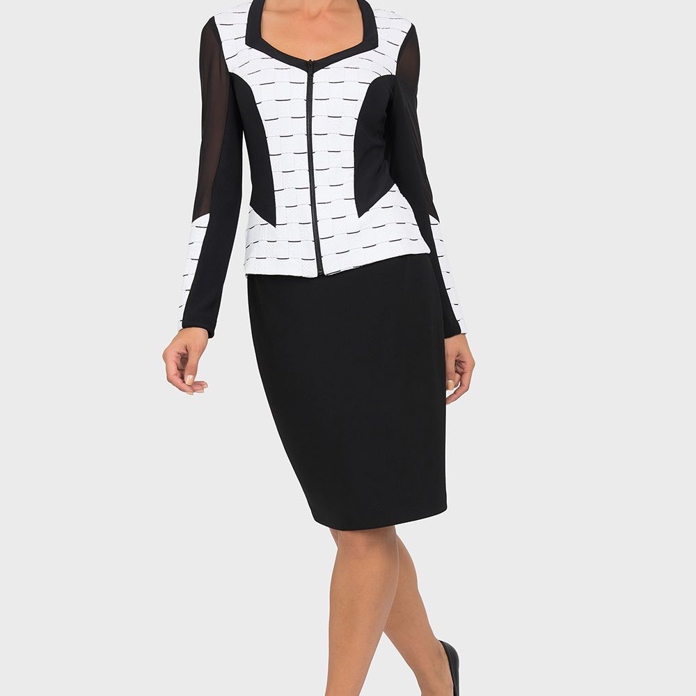 Joseph Ribkoff Black and White Two-Piece Dress Set